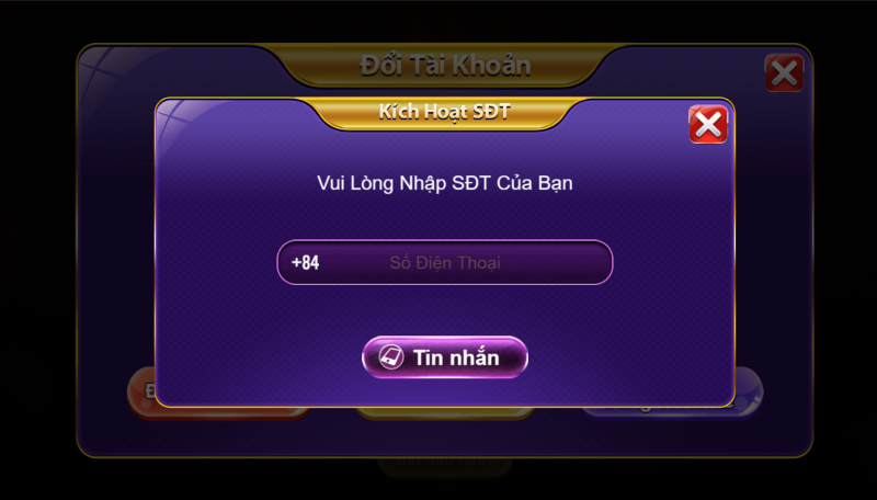 Đổi mật khẩu 68 game bài bằng cách đăng nhập số điện thoại